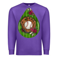 Purple baseball and western roses teardrop  4 Premium Sweatshirt - BundleAndBundleShop