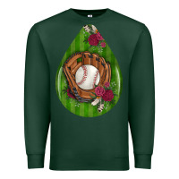 Sports Green baseball and western roses teardrop  4 Premium Sweatshirt - BundleAndBundleShop