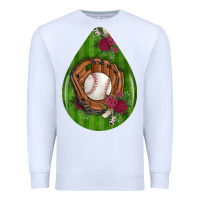 White baseball and western roses teardrop  4 Premium Sweatshirt - BundleAndBundleShop