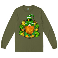 Army Green st patricks day gnomes horseshoe shamrock gold Long Sleeve Tee - Artiststas