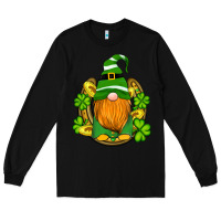 Black st patricks day gnomes horseshoe shamrock gold Long Sleeve Tee - Artiststas