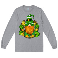 Heather Grey st patricks day gnomes horseshoe shamrock gold Long Sleeve Tee - Artiststas