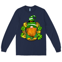 Navy st patricks day gnomes horseshoe shamrock gold Long Sleeve Tee - Artiststas