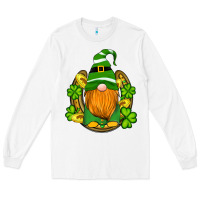 White st patricks day gnomes horseshoe shamrock gold Long Sleeve Tee - Artiststas
