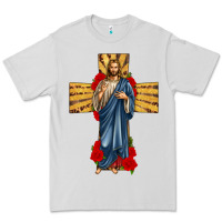 Dove Grey jesus christ cross Premium Tee - texasbilliewilder