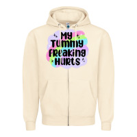 Sandshell my tummy freaking hurts Zipper Hoodie - MaliasSmallBusiness