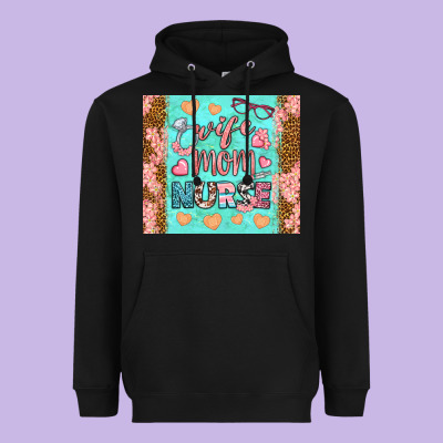 Wife Mom Nurse Tumbler Heavyweight Hoodie Designed By Bundleandbundleshop