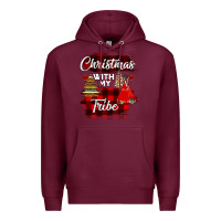 Burgundy Christmas With My Tribe Premium Hoodie - Bettercallsaul