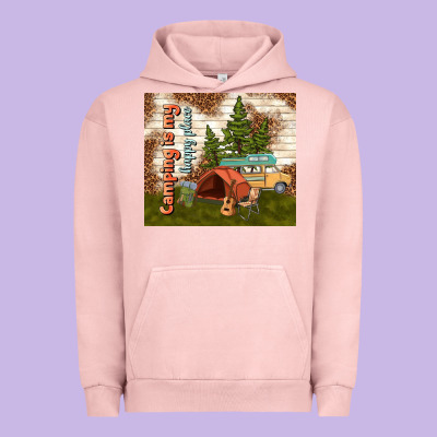 Camping Is My Happy Place Urban Hoodie Designed By Tumblerdesignbyshophia