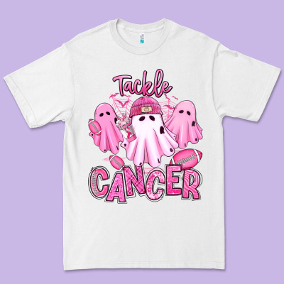 Premium Tee tackle cancer halloween ghosts american football