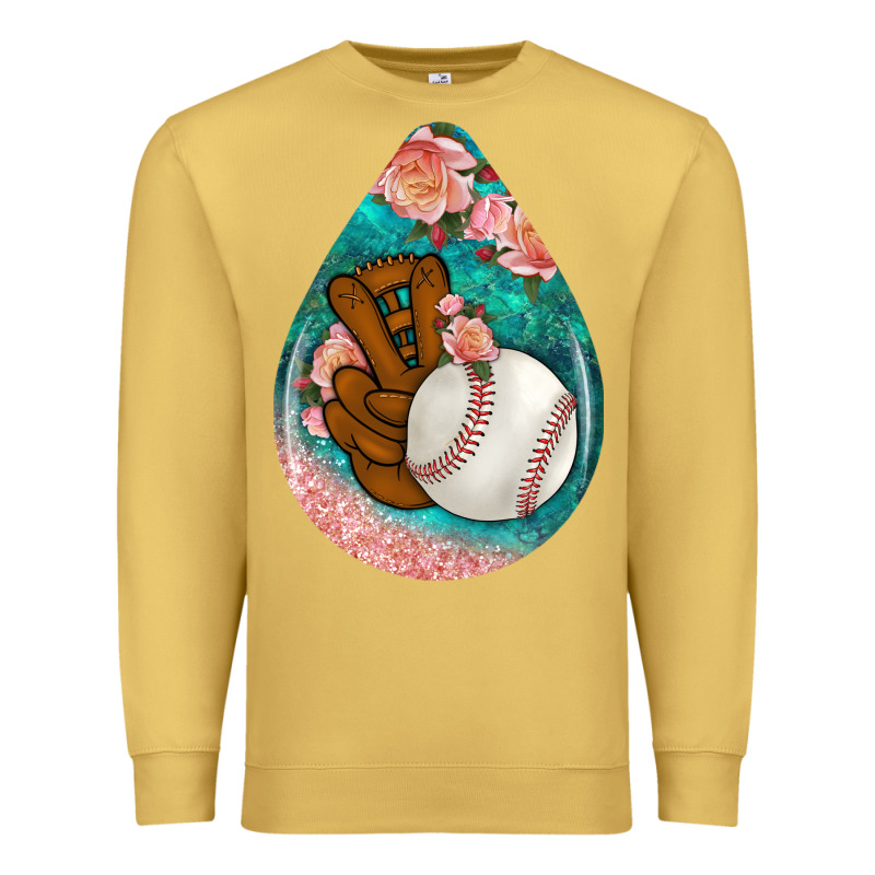 Baseball And Western Roses Teardrop  3 Premium Sweatshirt by BundleAndBundleShop | Teevron