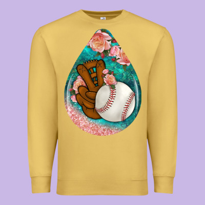Baseball And Western Roses Teardrop  3 Premium Sweatshirt Designed By Bundleandbundleshop