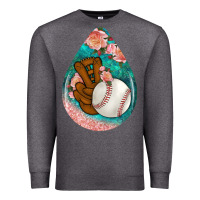 Charcoal Heather baseball and western roses teardrop  3 Premium Sweatshirt - BundleAndBundleShop