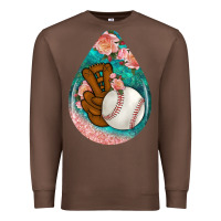 Chestnut baseball and western roses teardrop  3 Premium Sweatshirt - BundleAndBundleShop