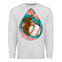 Dove Grey baseball and western roses teardrop  3 Premium Sweatshirt - BundleAndBundleShop