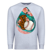 Heather Grey baseball and western roses teardrop  3 Premium Sweatshirt - BundleAndBundleShop