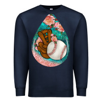 Navy baseball and western roses teardrop  3 Premium Sweatshirt - BundleAndBundleShop