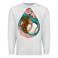 Oatmeal Heather baseball and western roses teardrop  3 Premium Sweatshirt - BundleAndBundleShop