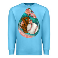 Ocean Blue baseball and western roses teardrop  3 Premium Sweatshirt - BundleAndBundleShop