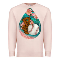 Pale Pink baseball and western roses teardrop  3 Premium Sweatshirt - BundleAndBundleShop