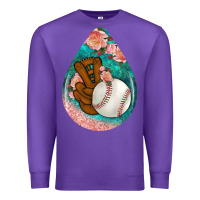 Purple baseball and western roses teardrop  3 Premium Sweatshirt - BundleAndBundleShop