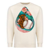 Sandshell baseball and western roses teardrop  3 Premium Sweatshirt - BundleAndBundleShop