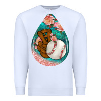 White baseball and western roses teardrop  3 Premium Sweatshirt - BundleAndBundleShop