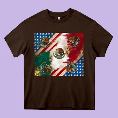 Heavy Core Tee American with mexican flag