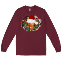 Burgundy christmas heifer Long Sleeve Tee - AdoDesignShop