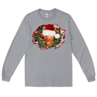 Heather Grey christmas heifer Long Sleeve Tee - AdoDesignShop