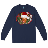 Navy christmas heifer Long Sleeve Tee - AdoDesignShop