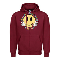 Burgundy peace out single digits im 10 Zipper Hoodie - MaliasSmallBusiness