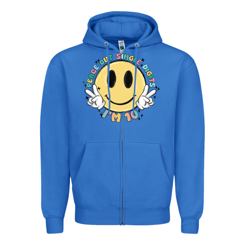 Peace Out Single Digits Im 10 Zipper Hoodie by MaliasSmallBusiness | Teevron