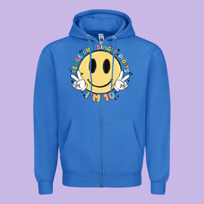 Peace Out Single Digits Im 10 Zipper Hoodie Designed By Maliassmallbusiness