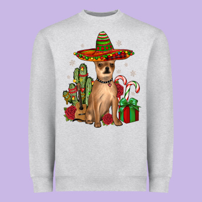 Chihuahua Christmas Heavyweight Sweatshirt Designed By Jahusdesignshop