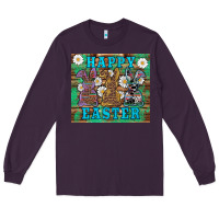 Plum easter happy easter western bunnies daisies Long Sleeve Tee - Artiststas