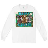 White easter happy easter western bunnies daisies Long Sleeve Tee - Artiststas