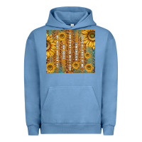 Pigment Pebble Blue self reminders with sunflowers Urban Hoodie - TumblerDesignByShophia