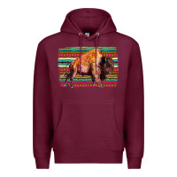 Burgundy Aztec Buffalo Premium Hoodie - Bettercallsaul