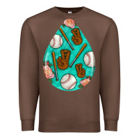 Chestnut baseball and western roses teardrop  5 Premium Sweatshirt - BundleAndBundleShop