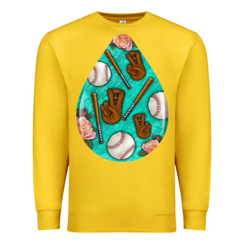 Baseball And Western Roses Teardrop  5 Premium Sweatshirt by BundleAndBundleShop | Teevron