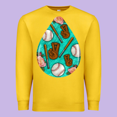 Baseball And Western Roses Teardrop  5 Premium Sweatshirt Designed By Bundleandbundleshop