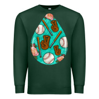 Sports Green baseball and western roses teardrop  5 Premium Sweatshirt - BundleAndBundleShop