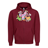 Burgundy easter hearts Zipper Hoodie - MaliasSmallBusiness