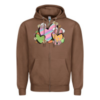 Chestnut easter hearts Zipper Hoodie - MaliasSmallBusiness