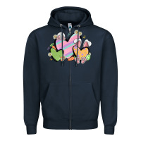 Navy easter hearts Zipper Hoodie - MaliasSmallBusiness
