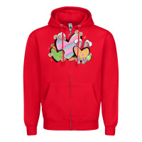 Red easter hearts Zipper Hoodie - MaliasSmallBusiness