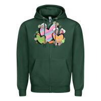 Sports Green easter hearts Zipper Hoodie - MaliasSmallBusiness