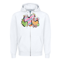 White easter hearts Zipper Hoodie - MaliasSmallBusiness