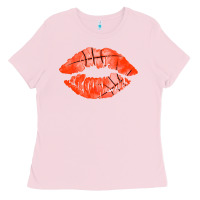 Bubblegum Pink basketball lips Ladies Tee - AdoDesignShop